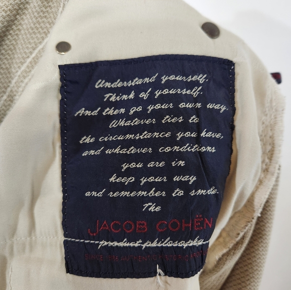 JACOB COHEN Nick Fit Style 622 Cross Woven Grey Tan Slim Jeans Made in Italy 32 - Picture 13 of 13